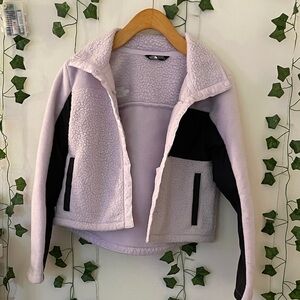 Girls NORTH FACE Lavender and Black Sherpa Jacket (Size 12)